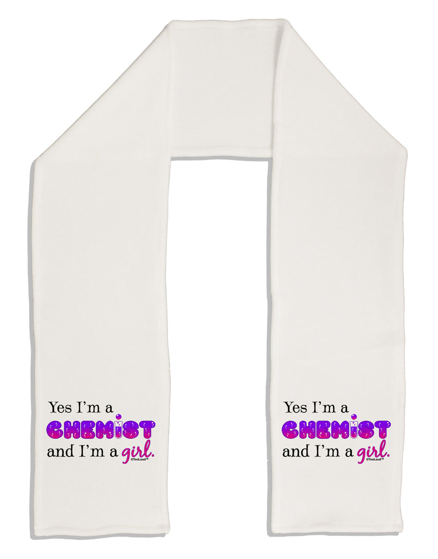 Yes I am a Chemist Girl Adult Fleece 64&#x22; Scarf-TooLoud-White-One-Size-Adult-Davson Sales