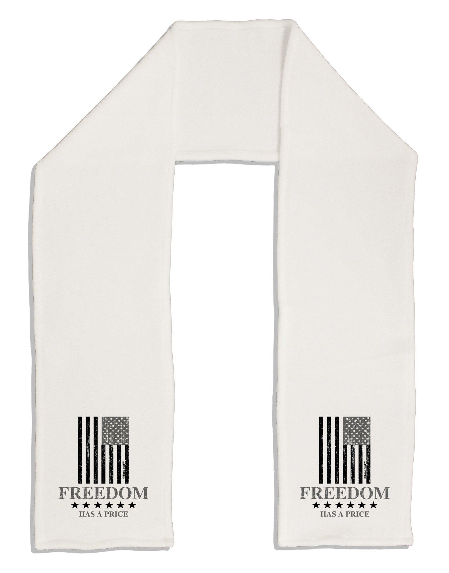 Freedom Flag BnW Adult Fleece 64&#x22; Scarf-TooLoud-White-One-Size-Adult-Davson Sales