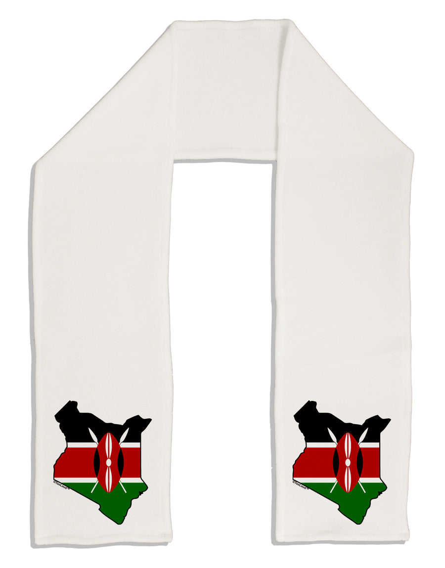 Kenya Flag Silhouette Adult Fleece 64&#x22; Scarf-TooLoud-White-One-Size-Adult-Davson Sales