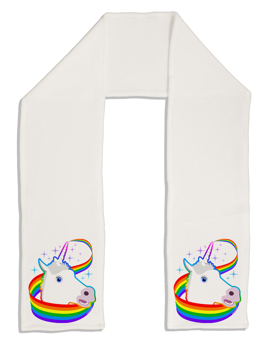 Magical Horn Rainbow Unicorn Adult Fleece 64&#x22; Scarf-TooLoud-White-One-Size-Adult-Davson Sales