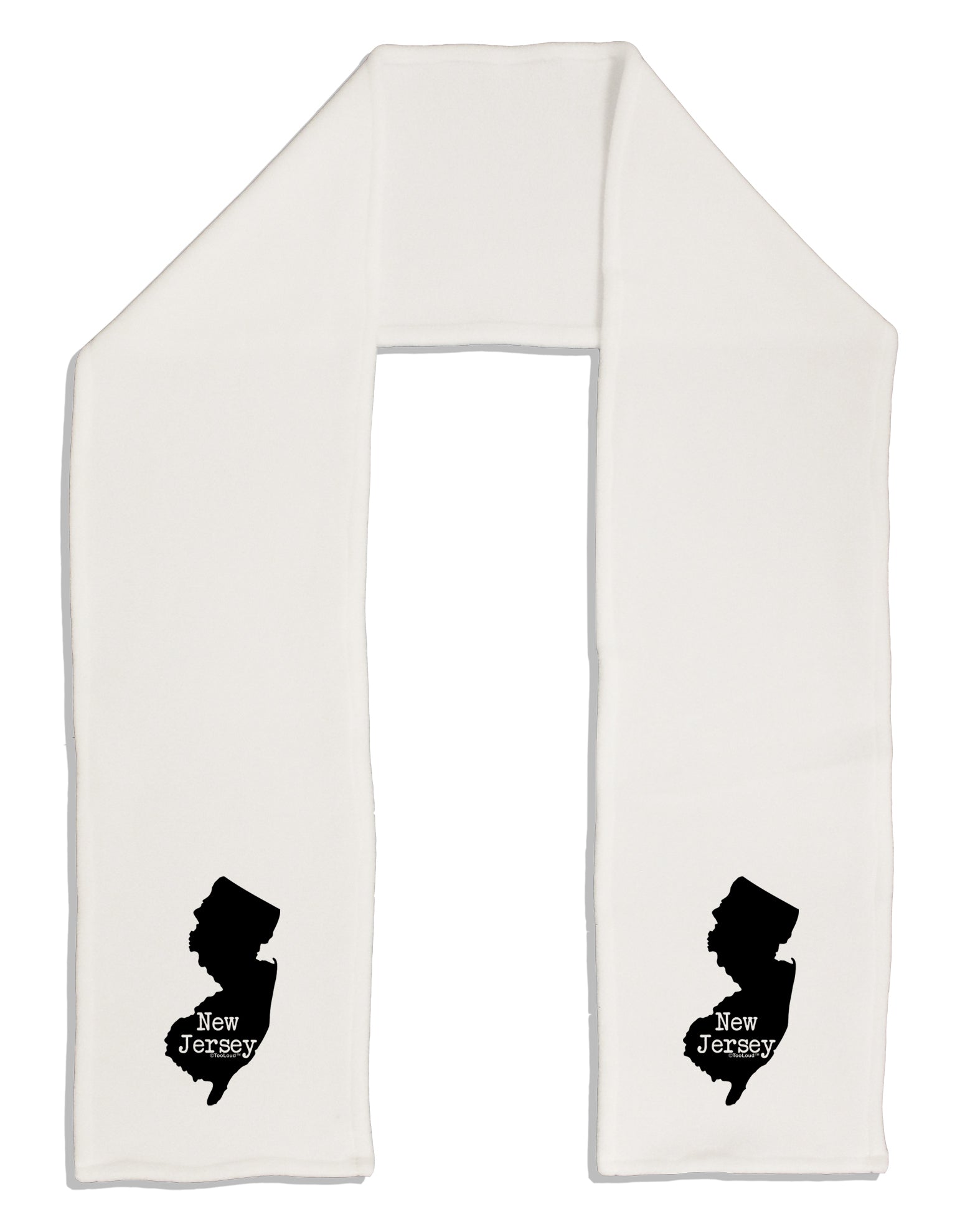 New Jersey - United States Shape Adult Fleece 64&#x22; Scarf by TooLoud-TooLoud-White-One-Size-Adult-Davson Sales