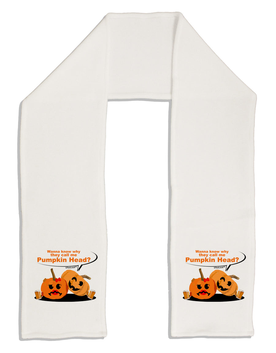 Pumpkin Head Adult Fleece 64&#x22; Scarf-TooLoud-White-One-Size-Adult-Davson Sales