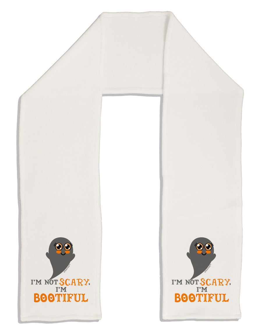 BOOtiful Ghost Orange Adult Fleece 64&#x22; Scarf-TooLoud-White-One-Size-Adult-Davson Sales