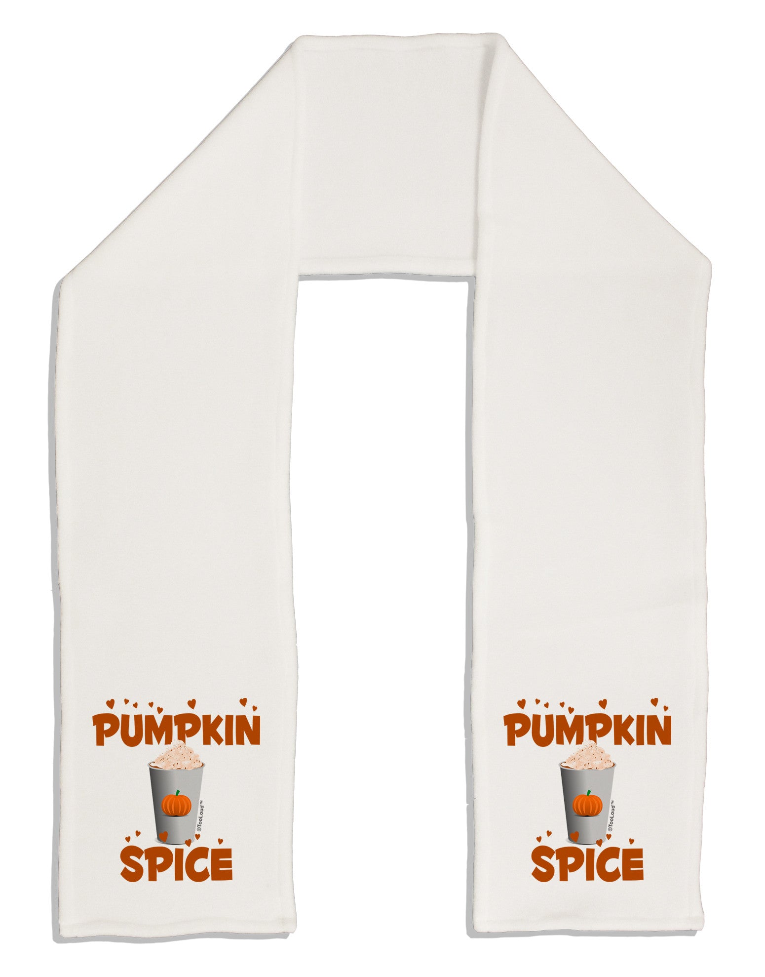 Pumpkin Spice Latte Hearts Adult Fleece 64&#x22; Scarf-TooLoud-White-One-Size-Adult-Davson Sales