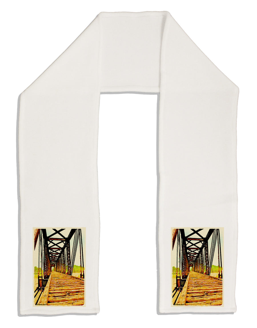 Colorado Bridge Watercolor Adult Fleece 64&#x22; Scarf-TooLoud-White-One-Size-Adult-Davson Sales