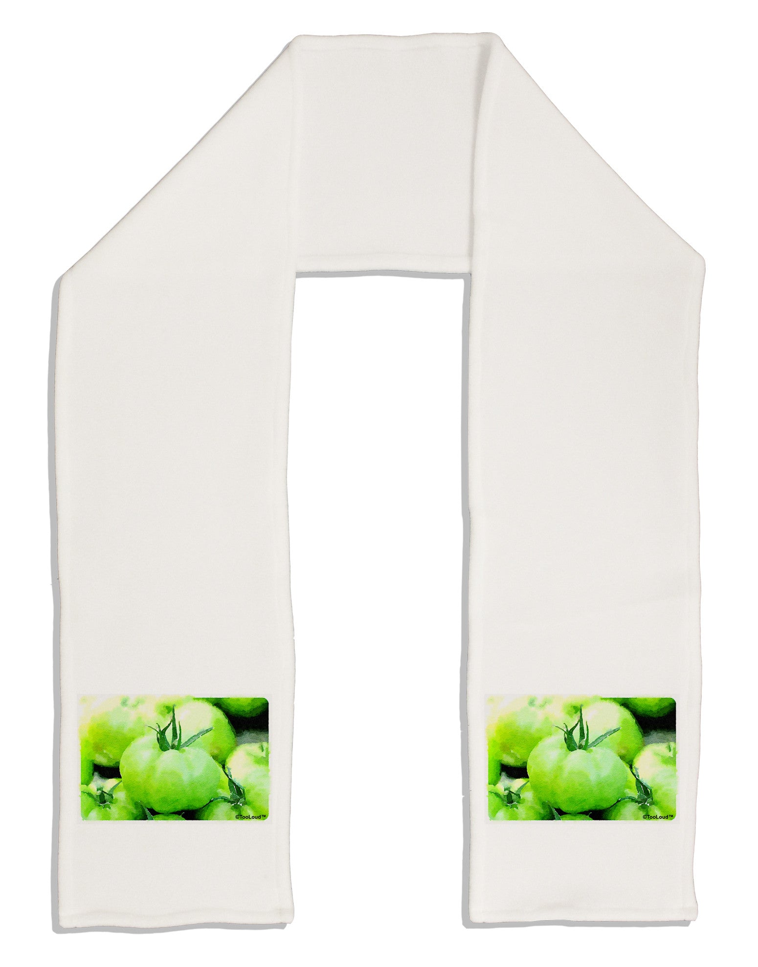 Watercolor Green Tomatoes Adult Fleece 64&#x22; Scarf-TooLoud-White-One-Size-Adult-Davson Sales