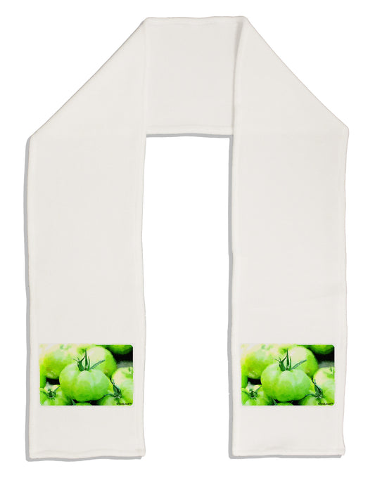 Watercolor Green Tomatoes Adult Fleece 64&#x22; Scarf-TooLoud-White-One-Size-Adult-Davson Sales