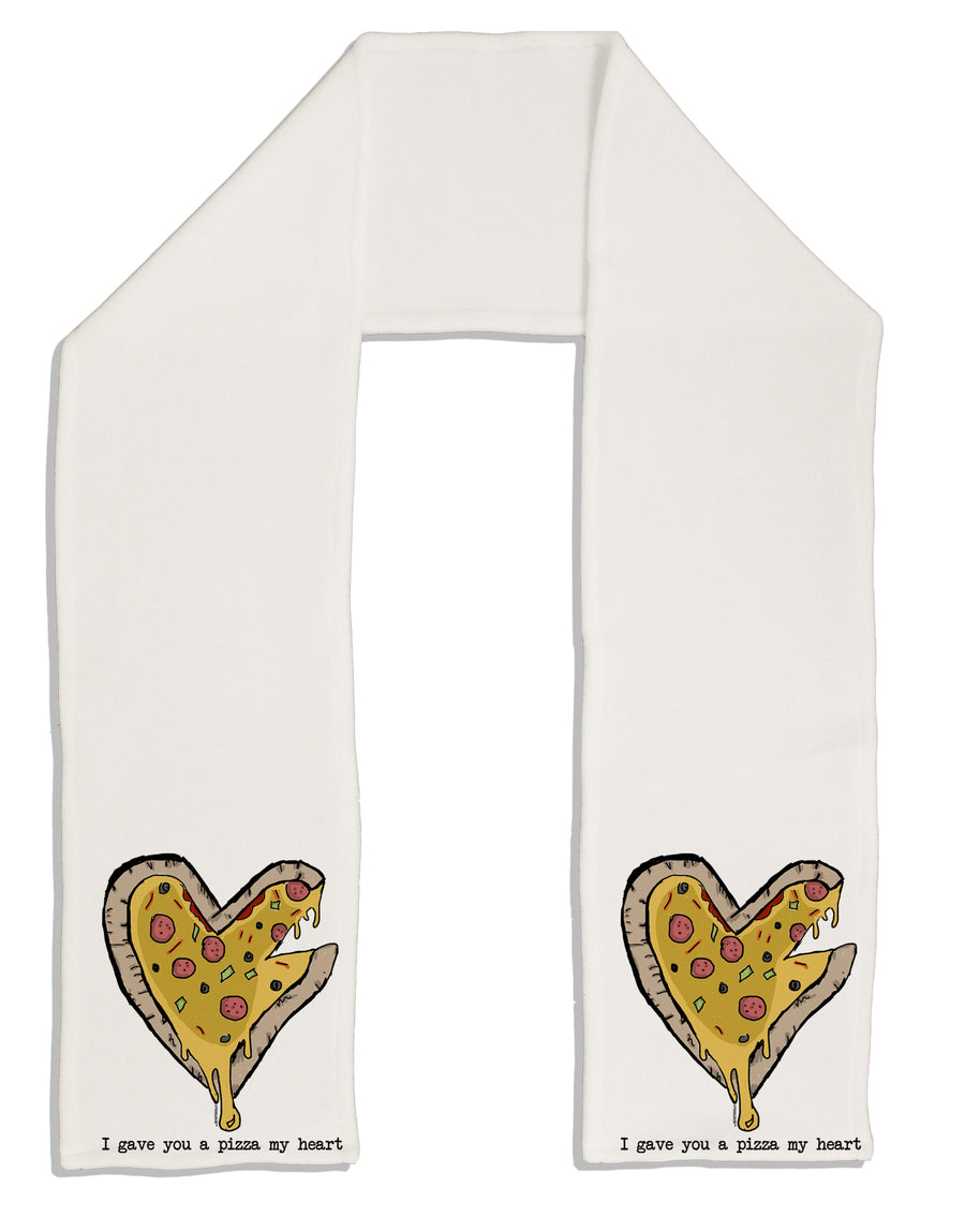 TooLoud I gave you a Pizza my Heart Adult Fleece 64 Inch Scarf-Scarves-TooLoud-White-One-Size-Adult-Davson Sales