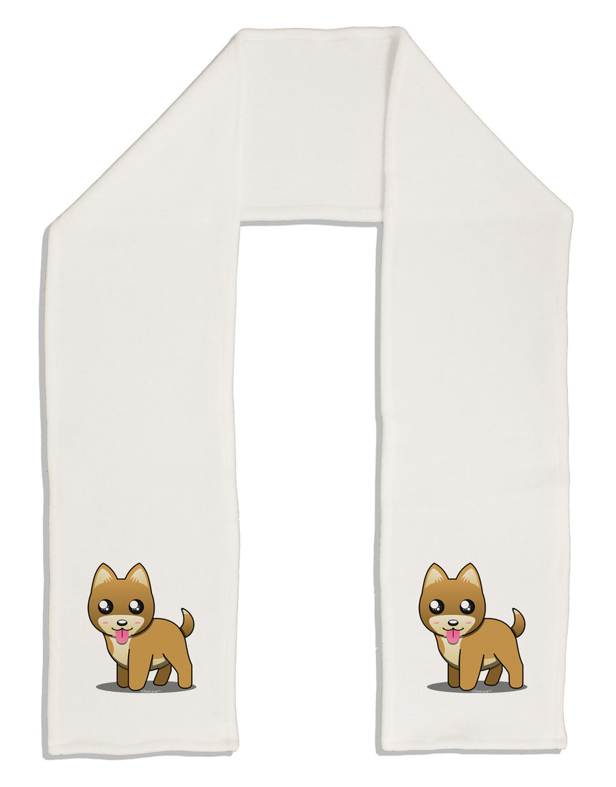 Kawaii Standing Puppy Adult Fleece 64" Scarf-TooLoud-White-One-Size-Adult-Davson Sales