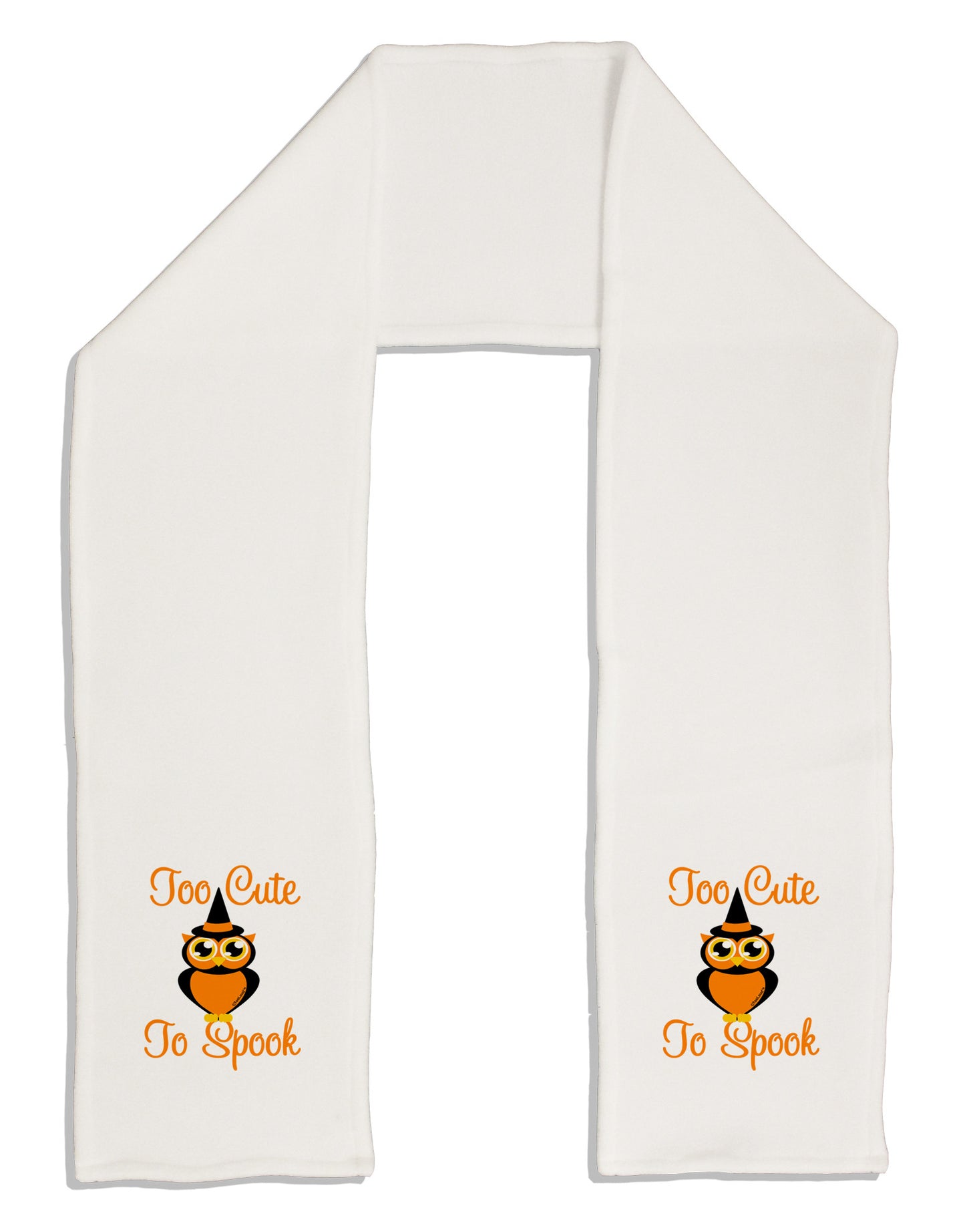 Owl Too Cute Orange Adult Fleece 64&#x22; Scarf-TooLoud-White-One-Size-Adult-Davson Sales