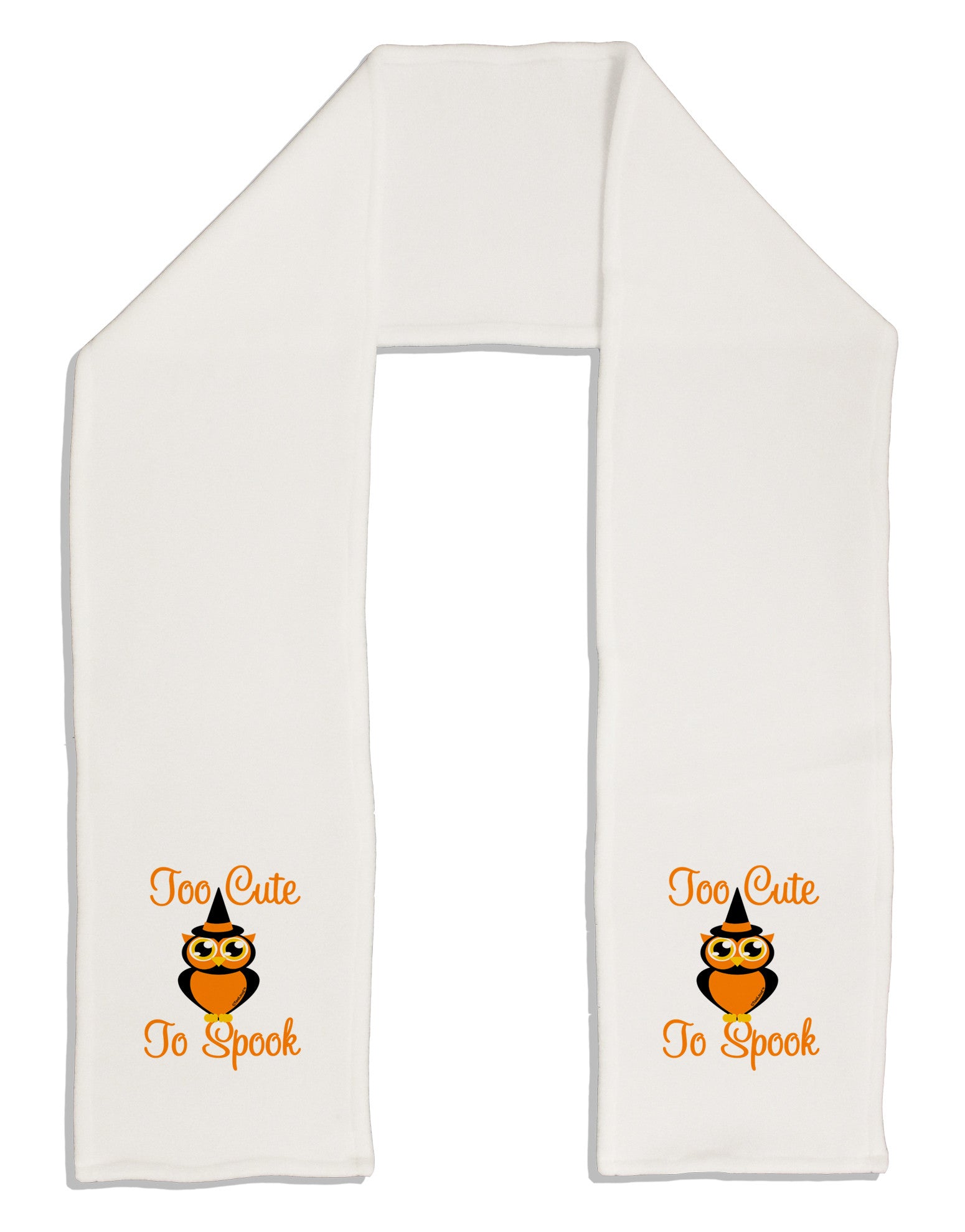 Owl Too Cute Orange Adult Fleece 64&#x22; Scarf-TooLoud-White-One-Size-Adult-Davson Sales