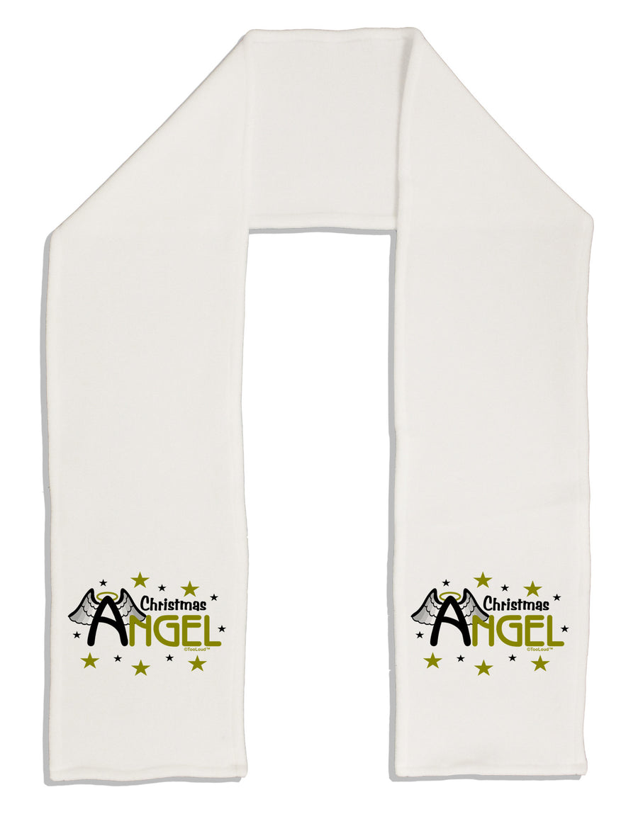 Christmas Angel Text Adult Fleece 64&#x22; Scarf-TooLoud-White-One-Size-Adult-Davson Sales