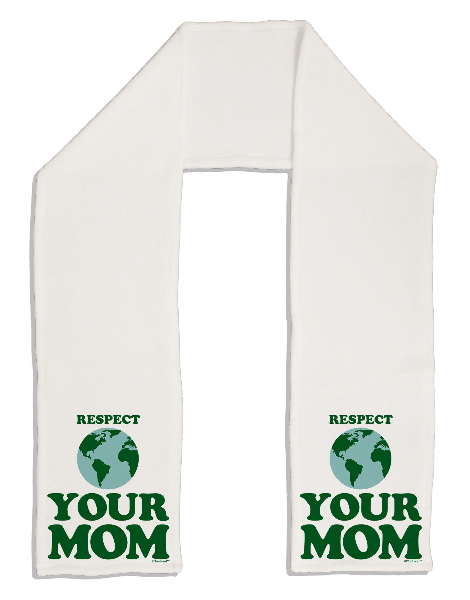 Respect Your Mom - Mother Earth Design - Color Adult Fleece 64&#x22; Scarf-TooLoud-White-One-Size-Adult-Davson Sales