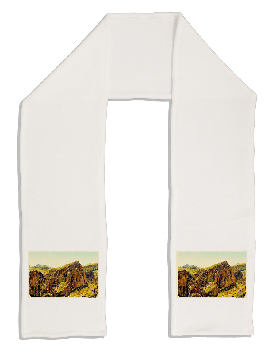 Arizona Mountains Watercolor Adult Fleece 64&#x22; Scarf-TooLoud-White-One-Size-Adult-Davson Sales