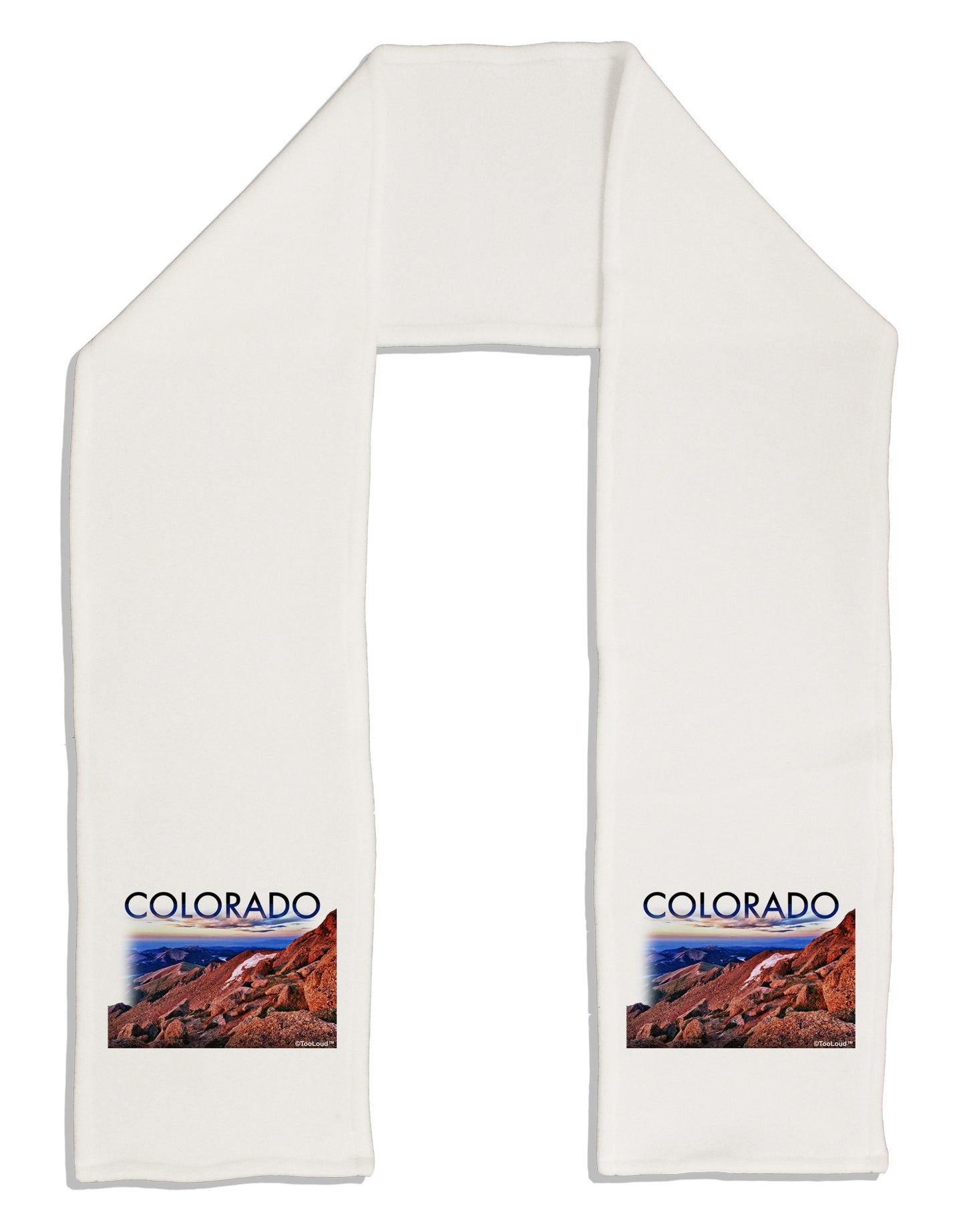 Colorado Mtn Sunset Cutout Adult Fleece 64&#x22; Scarf-TooLoud-White-One-Size-Adult-Davson Sales