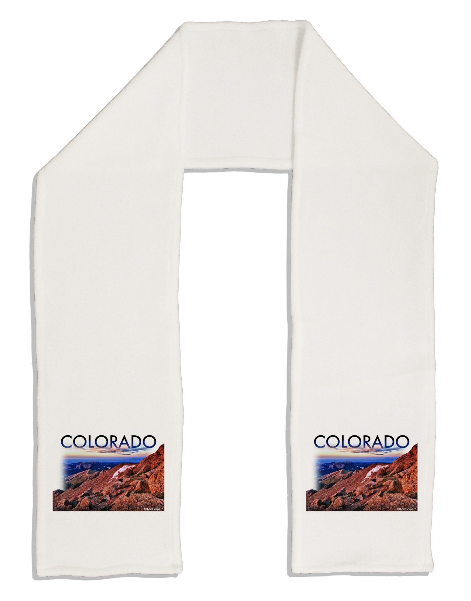Colorado Mtn Sunset Cutout Adult Fleece 64&#x22; Scarf-TooLoud-White-One-Size-Adult-Davson Sales