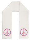 Peace Sign Hearts Adult Fleece 64&#x22; Scarf-TooLoud-White-One-Size-Adult-Davson Sales