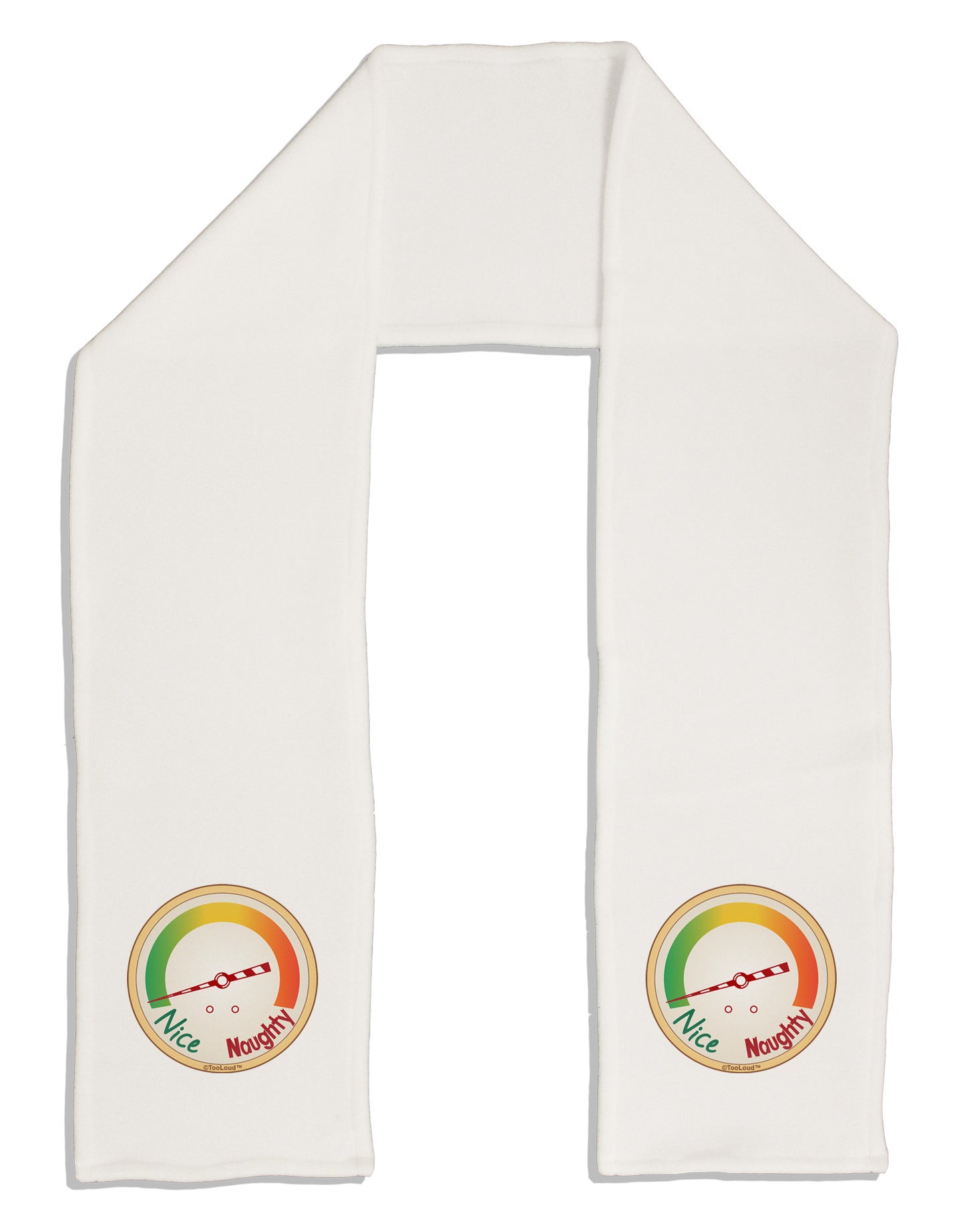 Naughty or Nice Meter Nice Adult Fleece 64&#x22; Scarf-TooLoud-White-One-Size-Adult-Davson Sales