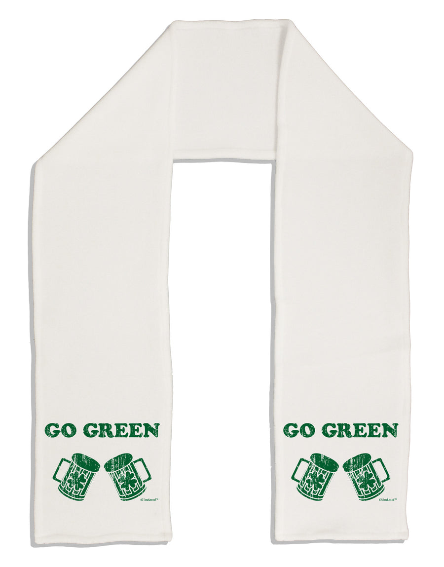 Go Green - St. Patrick's Day Green Beer Adult Fleece 64&#x22; Scarf by TooLoud-TooLoud-White-One-Size-Adult-Davson Sales