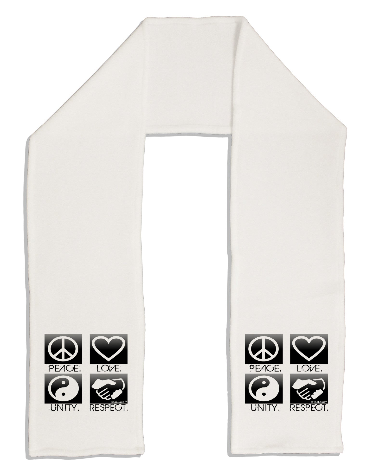 PLUR Squares BnW Adult Fleece 64&#x22; Scarf-TooLoud-White-One-Size-Adult-Davson Sales
