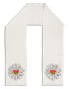 Pretty Daisy Heart Adult Fleece 64" Scarf-Scarves-TooLoud-White-One-Size-Adult-Davson Sales