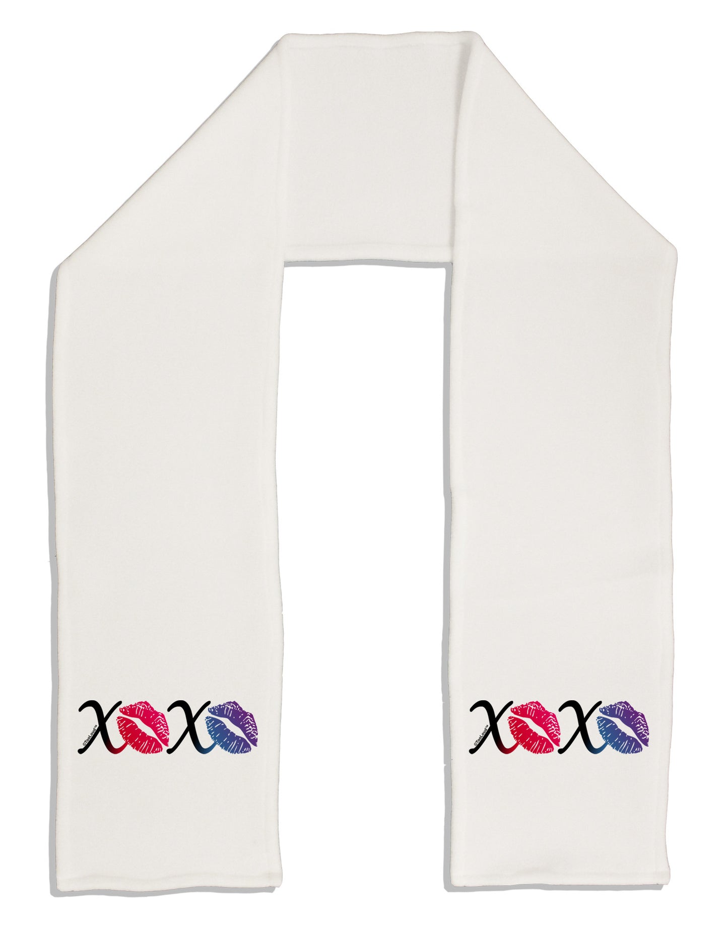 TooLoud XOXO Kisses Adult Fleece 64&#x22; Scarf-TooLoud-White-One-Size-Adult-Davson Sales