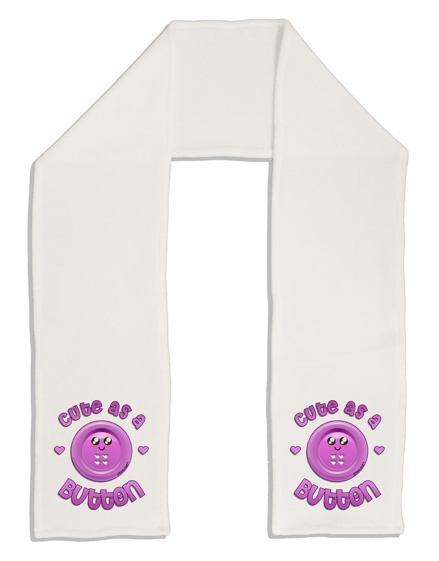 Cute As A Button Smiley Face Adult Fleece 64" Scarf-TooLoud-White-One-Size-Adult-Davson Sales