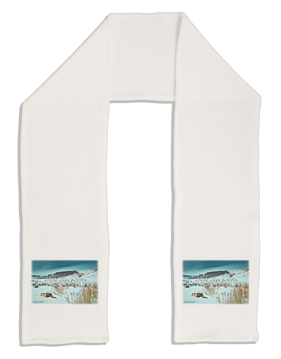 CO Snow Scene Text Adult Fleece 64&#x22; Scarf-TooLoud-White-One-Size-Adult-Davson Sales