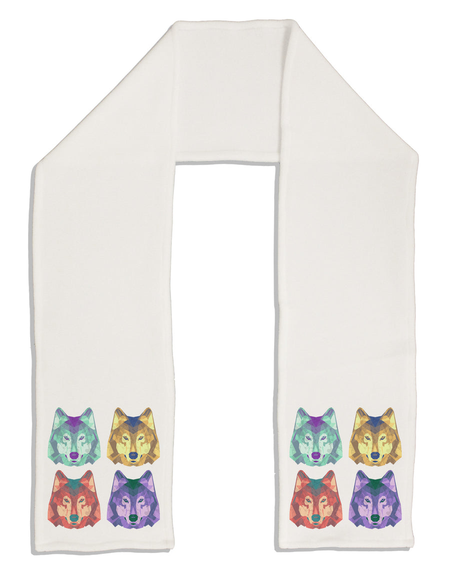 Geometric Wolf Head Pop Art Adult Fleece 64&#x22; Scarf-TooLoud-White-One-Size-Adult-Davson Sales