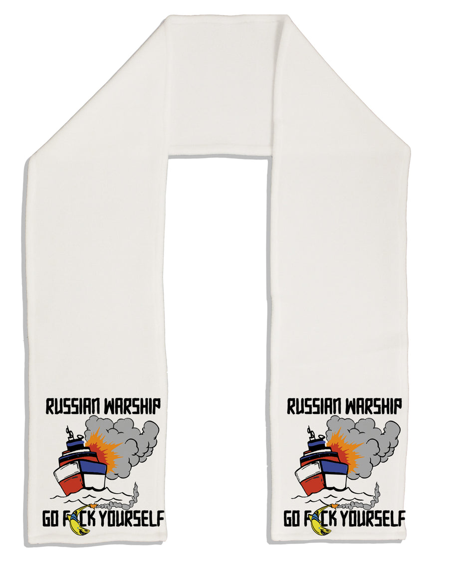 Russian Warship go F Yourself Adult Fleece 64 Inch Scarf-Scarves-TooLoud-White-One-Size-Adult-Davson Sales