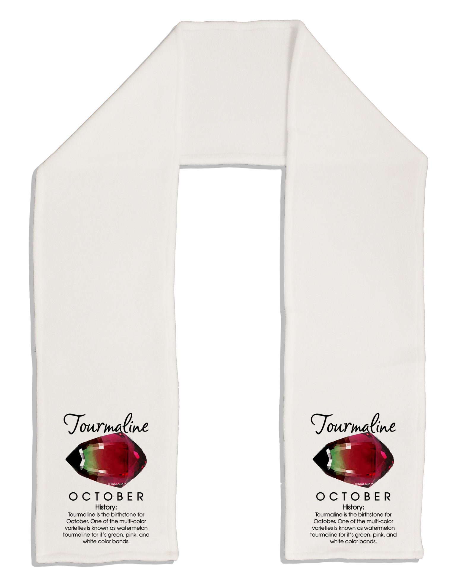 Birthstone Tourmaline Adult Fleece 64&#x22; Scarf by TooLoud-TooLoud-White-One-Size-Adult-Davson Sales