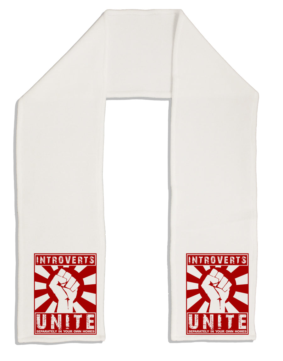 Introverts Unite Funny Adult Fleece 64&#x22; Scarf by TooLoud-TooLoud-White-One-Size-Adult-Davson Sales