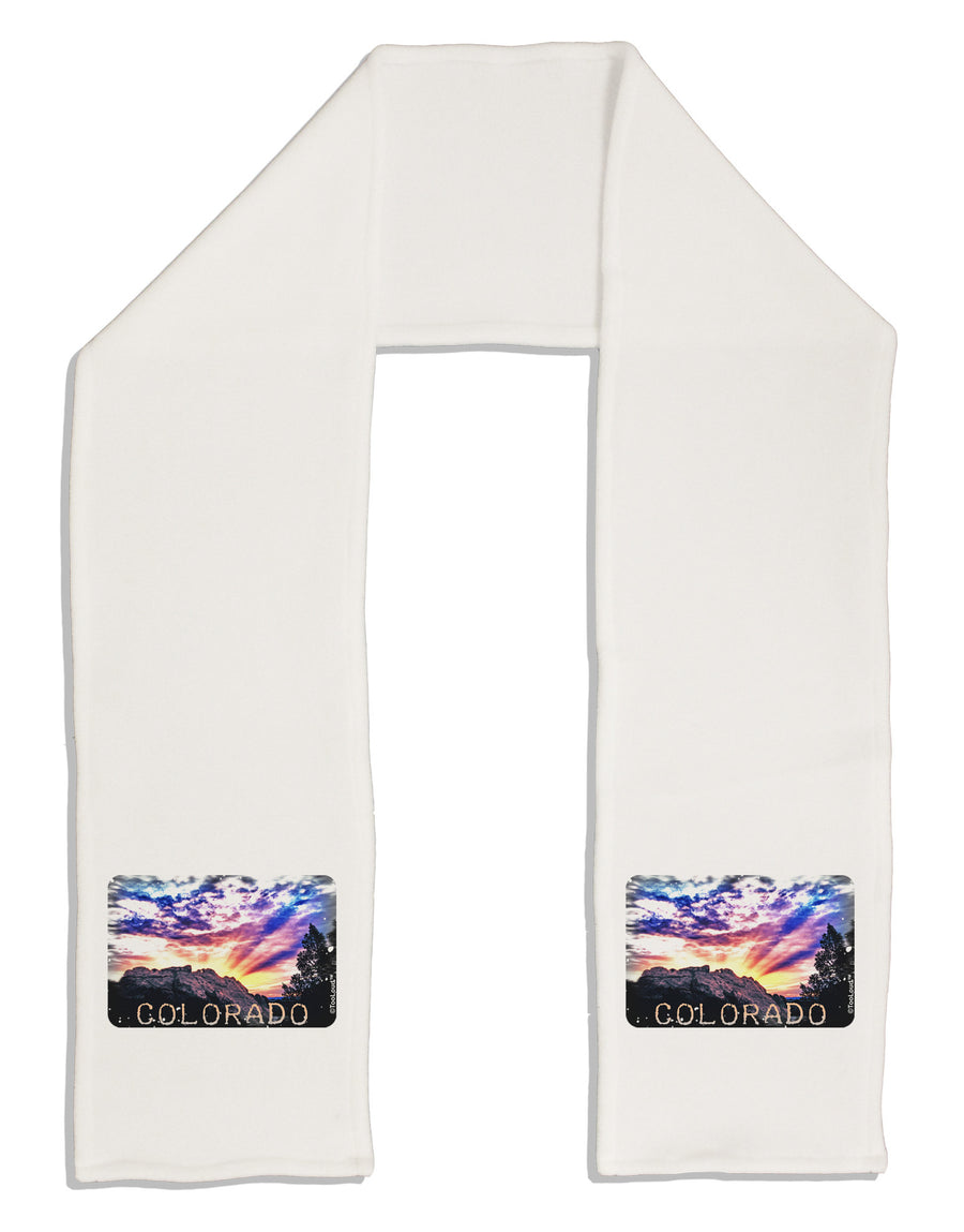 Colorado Rainbow Sunset Text Adult Fleece 64&#x22; Scarf-TooLoud-White-One-Size-Adult-Davson Sales