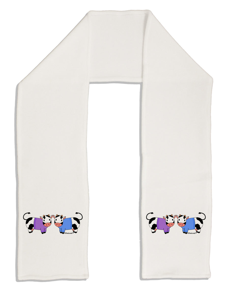 Cute Pair of Sweater Cows Adult Fleece 64&#x22; Scarf-TooLoud-White-One-Size-Adult-Davson Sales