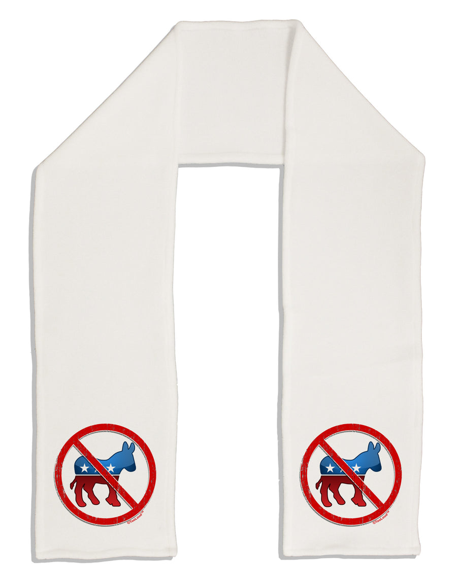 Distressed No Democrats Sign Adult Fleece 64&#x22; Scarf-TooLoud-White-One-Size-Adult-Davson Sales