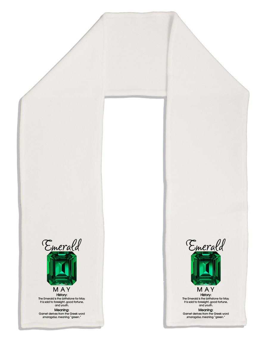 Birthstone Emerald Adult Fleece 64&#x22; Scarf-TooLoud-White-One-Size-Adult-Davson Sales