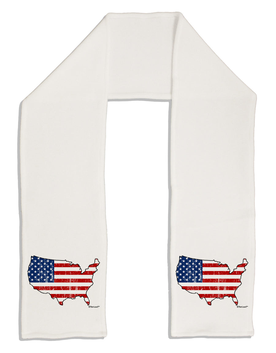 United States Cutout - American Flag Distressed Adult Fleece 64&#x22; Scarf by TooLoud-TooLoud-White-One-Size-Adult-Davson Sales