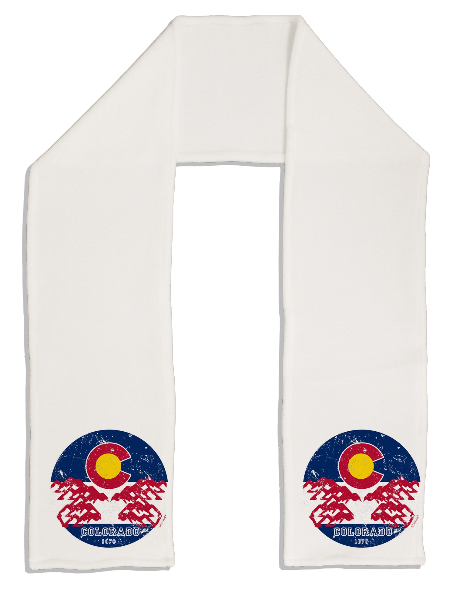 Grunge Colorado Rocky Mountain Bighorn Sheep Flag Adult Fleece 64 Inch Scarf-Scarves-TooLoud-White-One-Size-Adult-Davson Sales