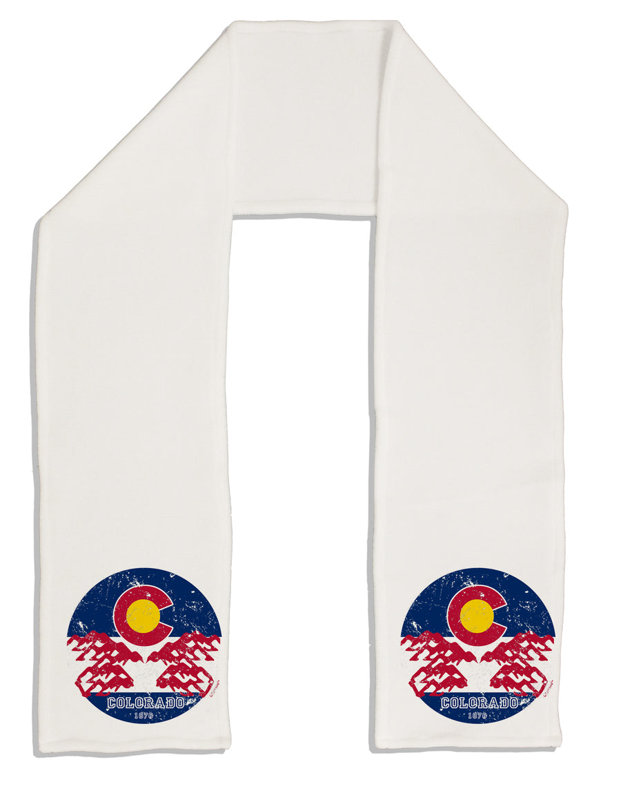 Grunge Colorado Rocky Mountain Bighorn Sheep Flag Adult Fleece 64 Inch Scarf-Scarves-TooLoud-White-One-Size-Adult-Davson Sales
