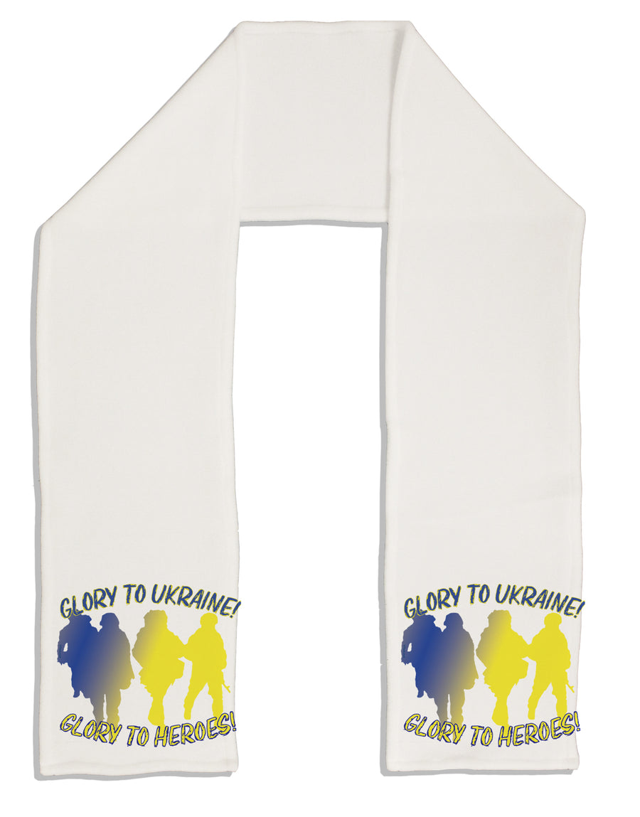 Glory to Ukraine Glory to Heroes Adult Fleece 64 Inch Scarf-Scarves-TooLoud-White-One-Size-Adult-Davson Sales