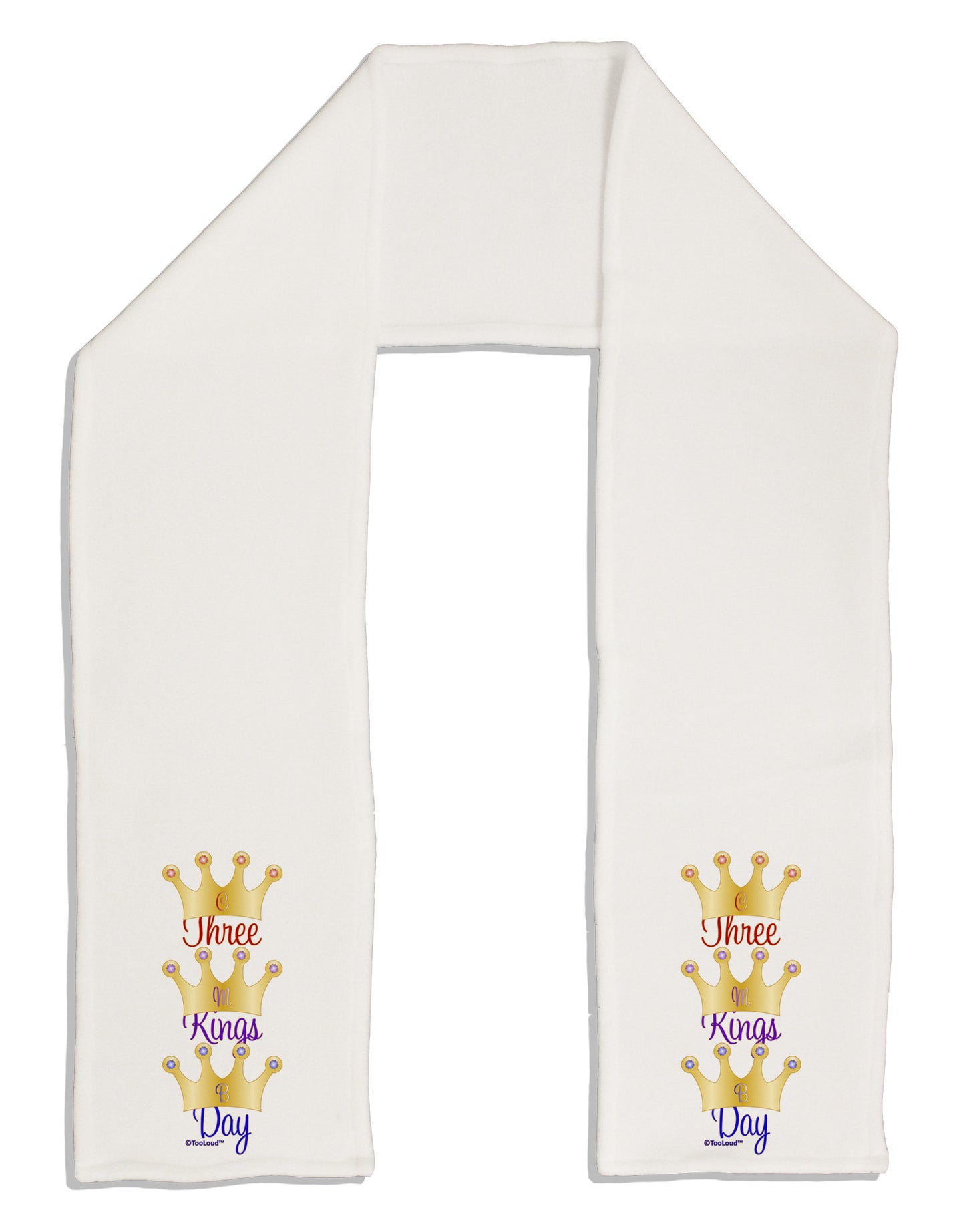 Three Kings Day - C M B Crowns Adult Fleece 64&#x22; Scarf by TooLoud-TooLoud-White-One-Size-Adult-Davson Sales