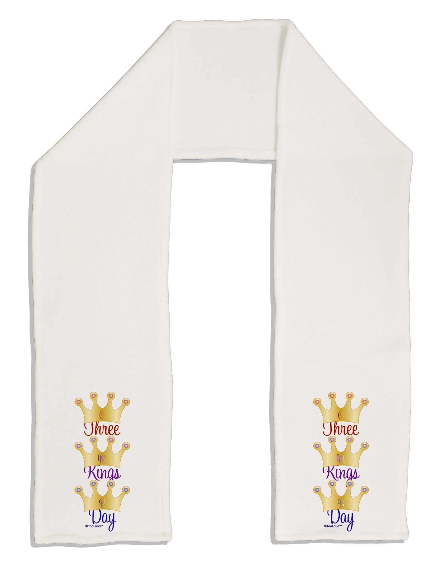Three Kings Day - C M B Crowns Adult Fleece 64&#x22; Scarf by TooLoud-TooLoud-White-One-Size-Adult-Davson Sales