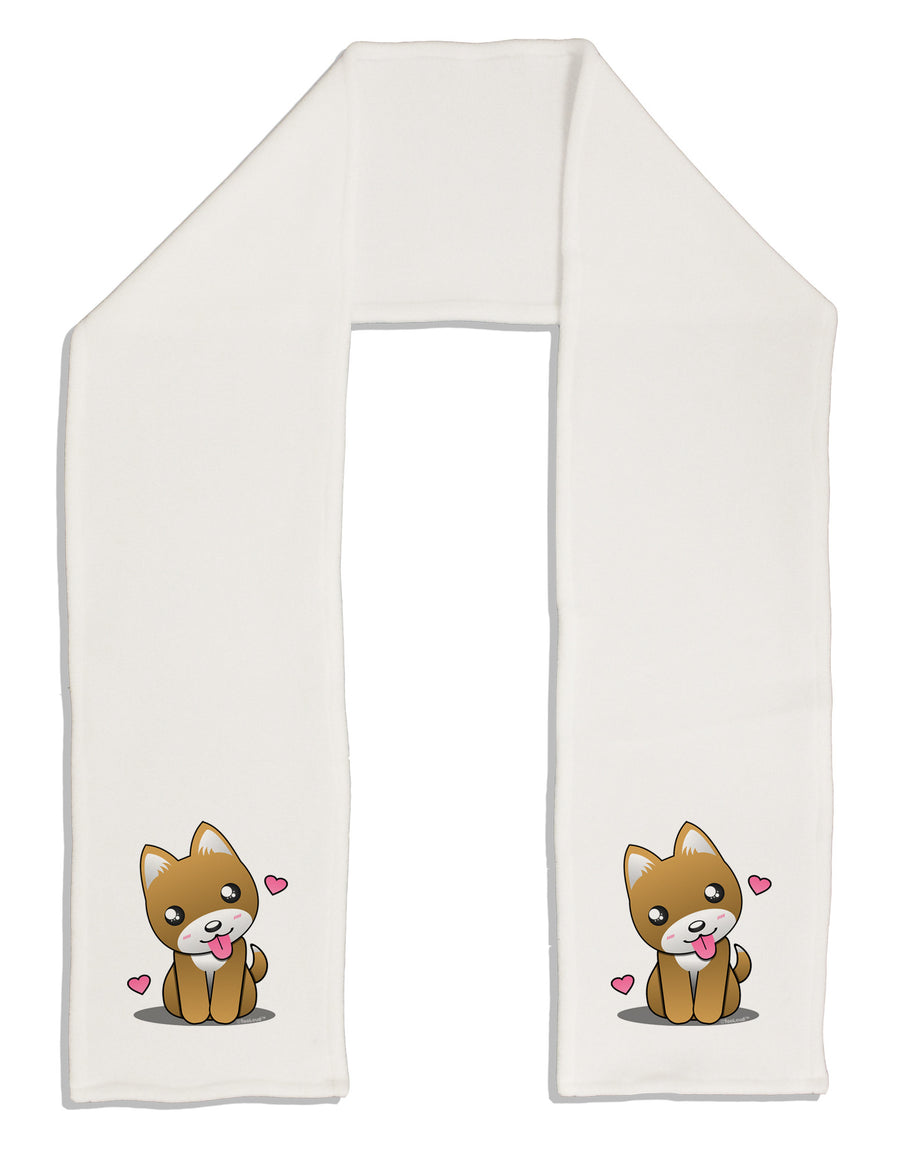 Kawaii Puppy Adult Fleece 64" Scarf-TooLoud-White-One-Size-Adult-Davson Sales