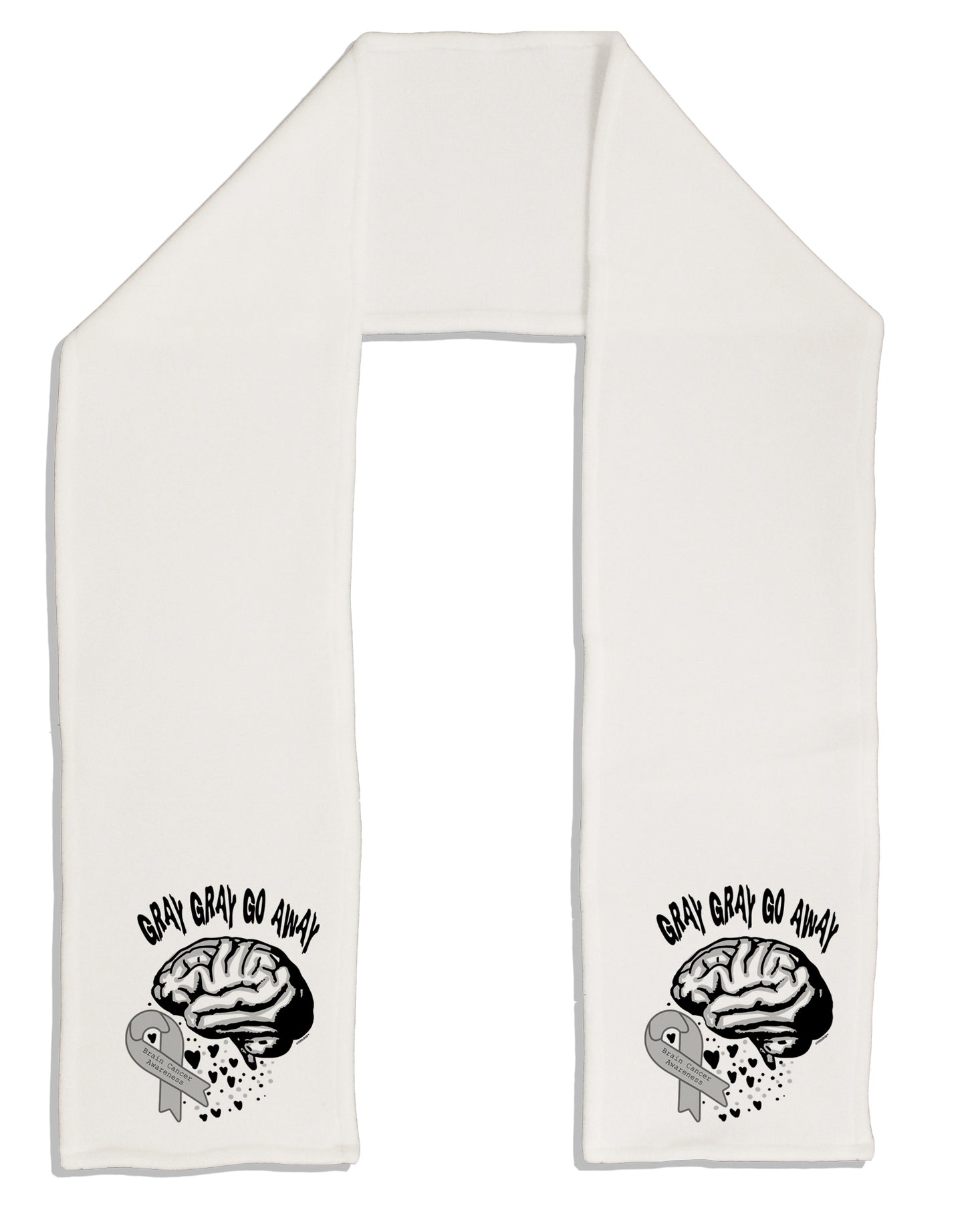TooLoud Gray Gray Go Away Adult Fleece 64" Scarf-Scarves-TooLoud-White-One-Size-Adult-Davson Sales
