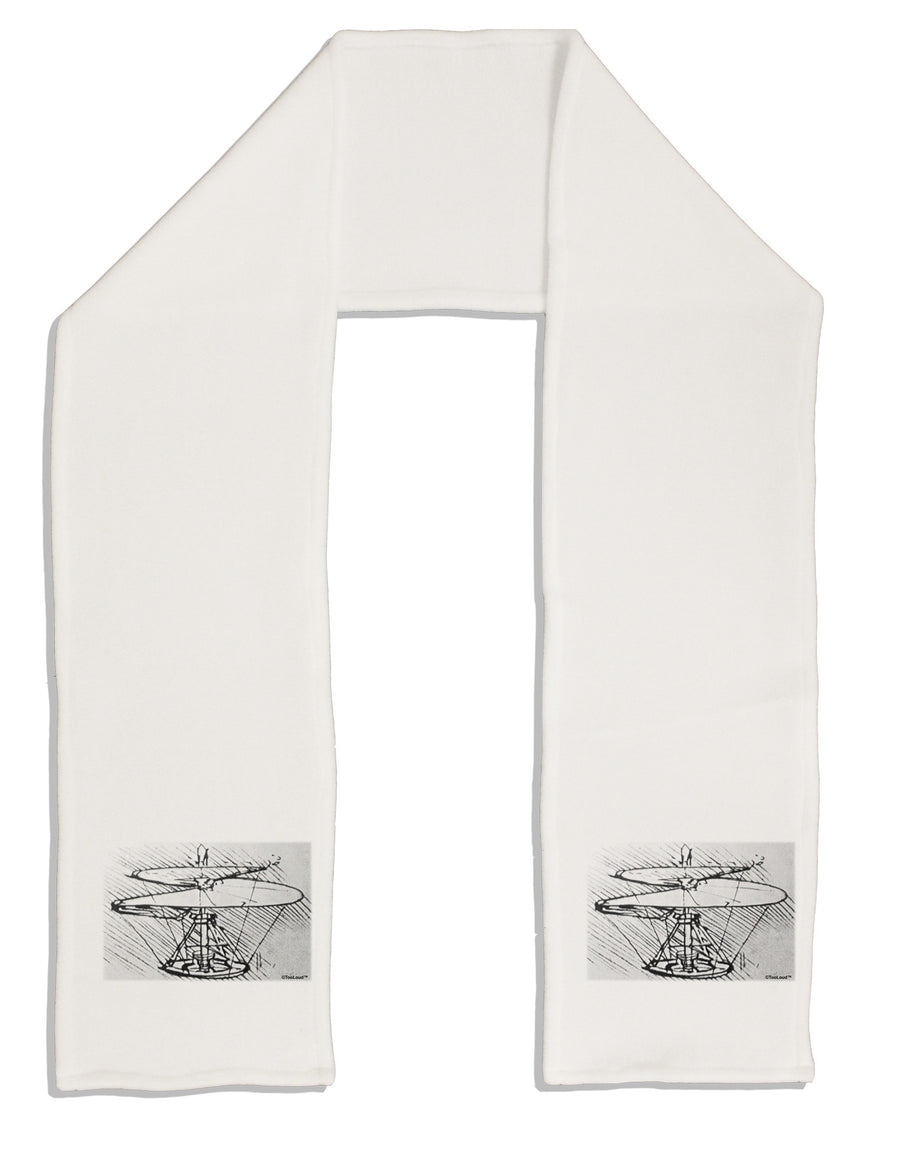 Helicopter Sketch Adult Fleece 64&#x22; Scarf-TooLoud-White-One-Size-Adult-Davson Sales