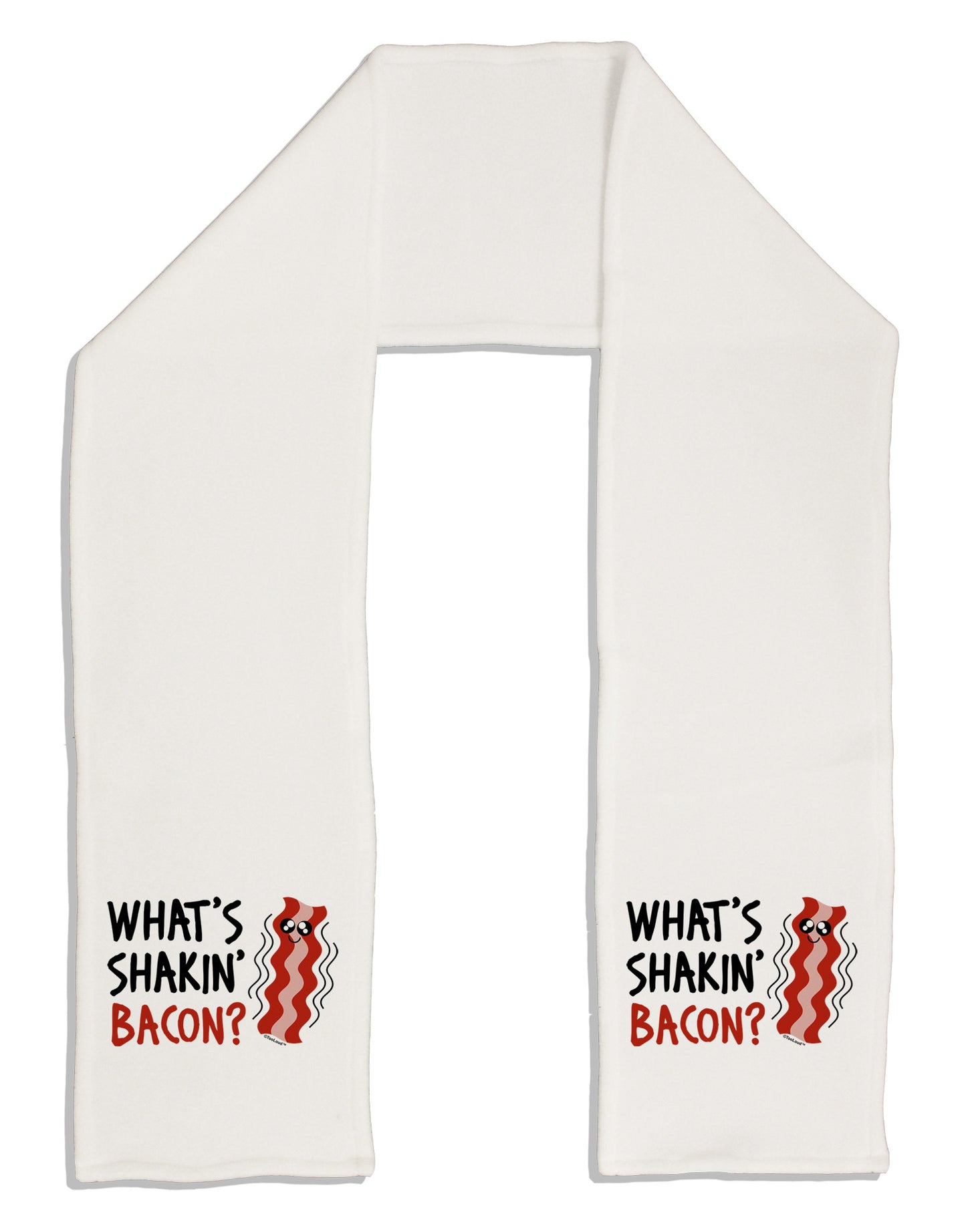 What's Shakin' Bacon Adult Fleece 64&#x22; Scarf-TooLoud-White-One-Size-Adult-Davson Sales