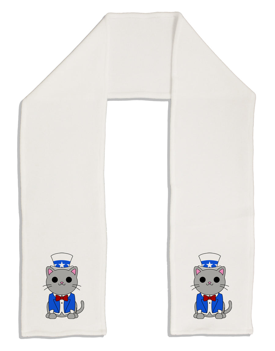 Patriotic Cat Adult Fleece 64&#x22; Scarf by TooLoud-TooLoud-White-One-Size-Adult-Davson Sales