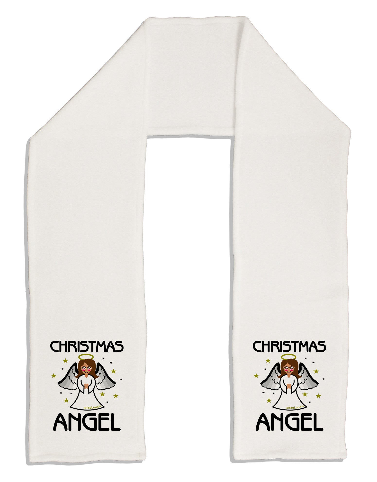 Christmas Angel Adult Fleece 64&#x22; Scarf-TooLoud-White-One-Size-Adult-Davson Sales