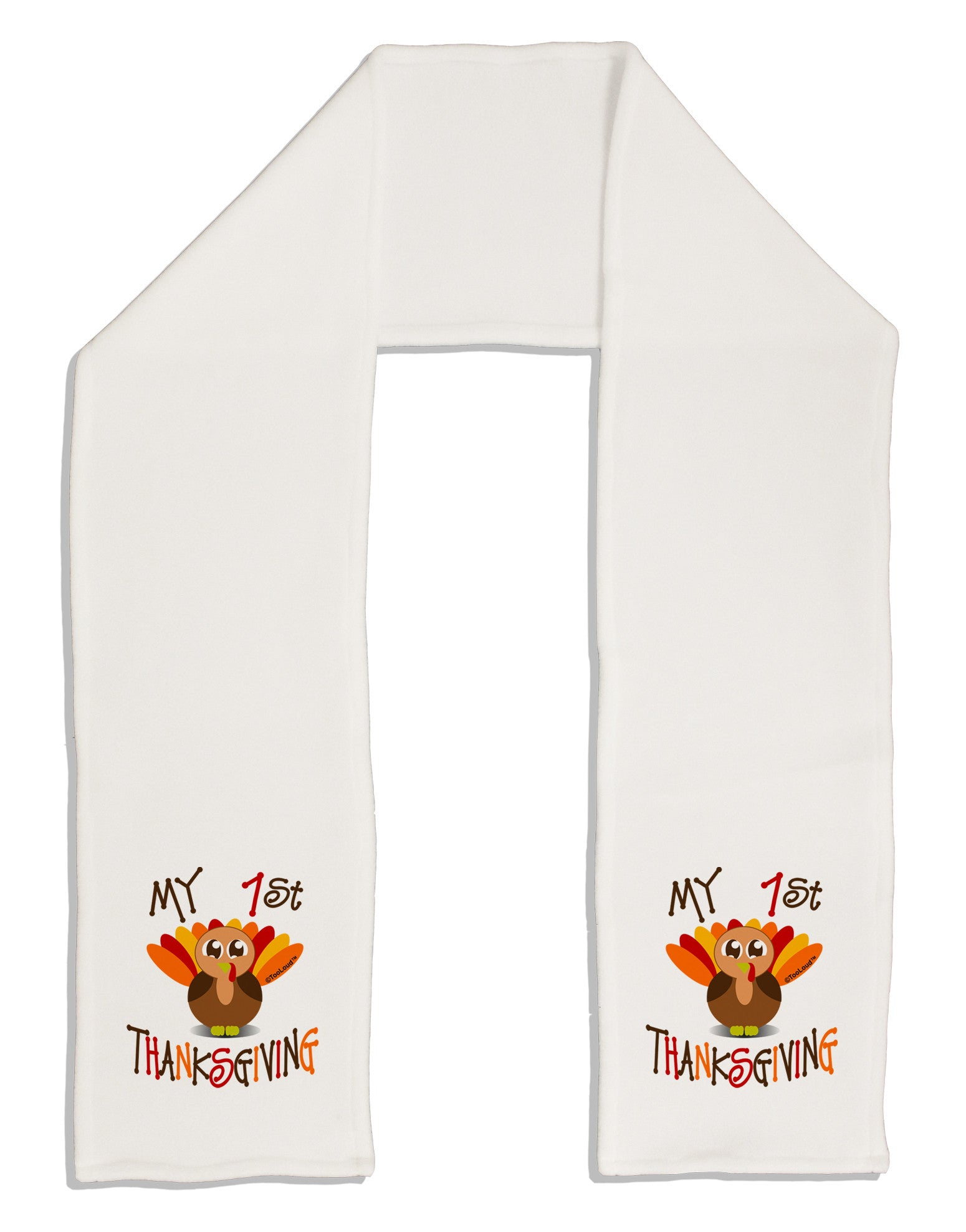 My 1st Thanksgiving Adult Fleece 64&#x22; Scarf-TooLoud-White-One-Size-Adult-Davson Sales