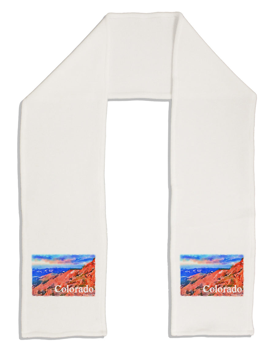 Colorado Mtn Sunset Soaked WaterColor Adult Fleece 64&#x22; Scarf-TooLoud-White-One-Size-Adult-Davson Sales